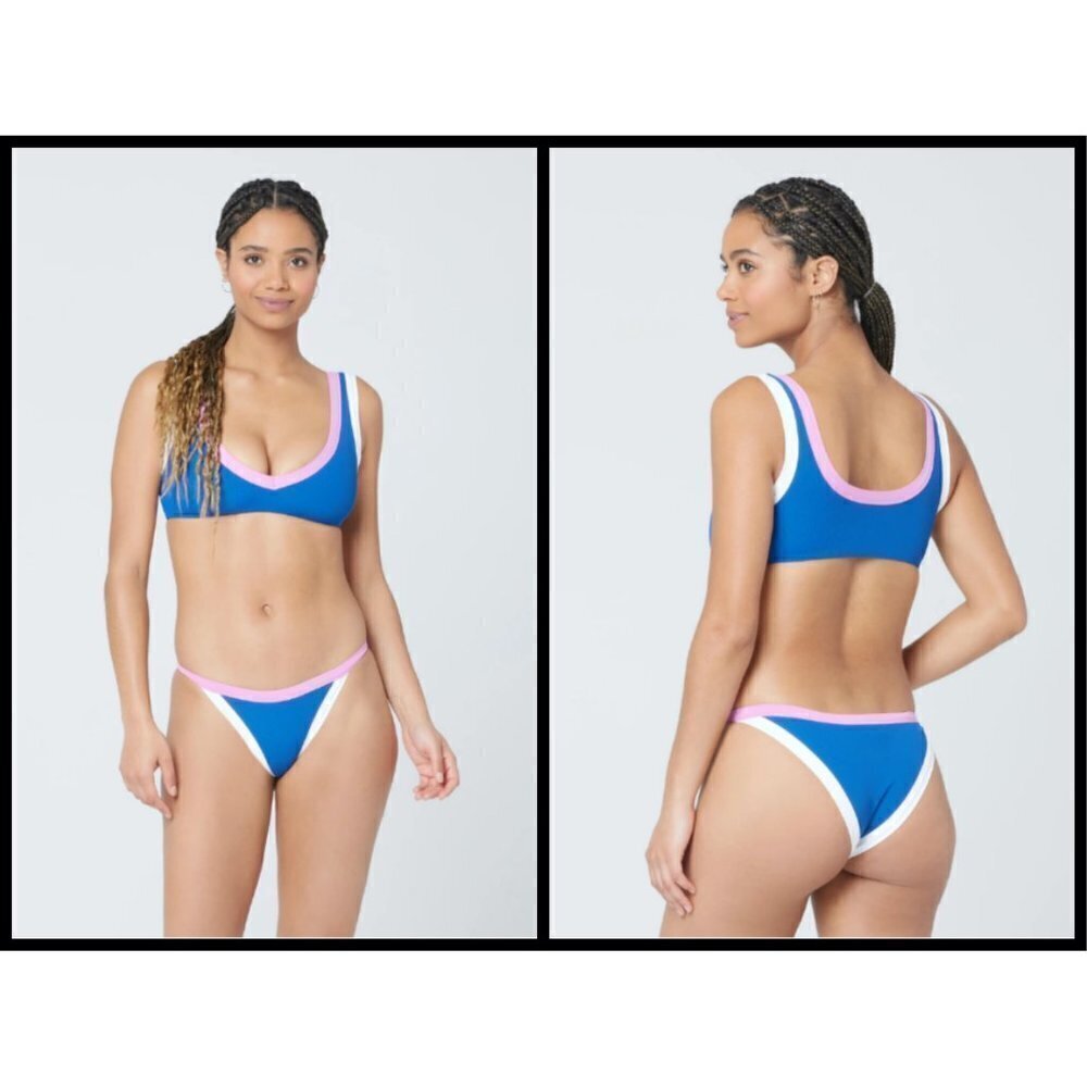 💕L*SPACE💕 Ribbed Sporty Bikini (Lala Top + Vacay Classic Bottom) Large L NWT